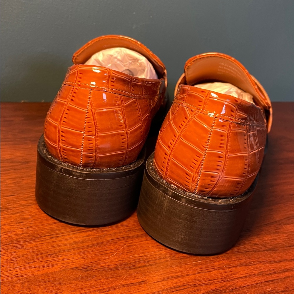 Madden Girl Burnt Orange Textured Loafers - Picture 5 of 9